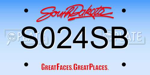 S024SB South Dakota License Plate