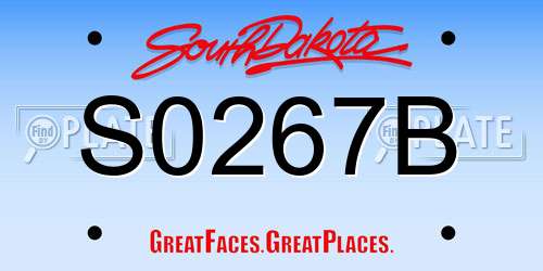 S0267B South Dakota License Plate