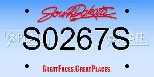 S0267S South Dakota License Plate