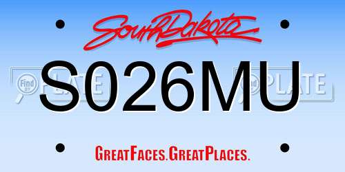 S026MU South Dakota License Plate