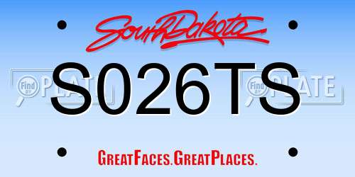 S026TS South Dakota License Plate