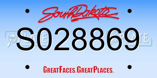 S028869 South Dakota License Plate