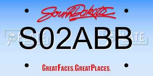 S02ABB South Dakota License Plate