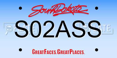 S02ASS South Dakota License Plate