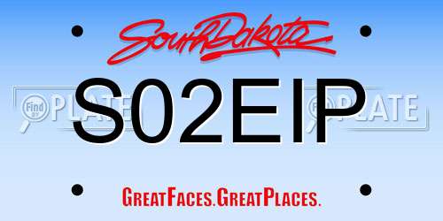 S02EIP South Dakota License Plate