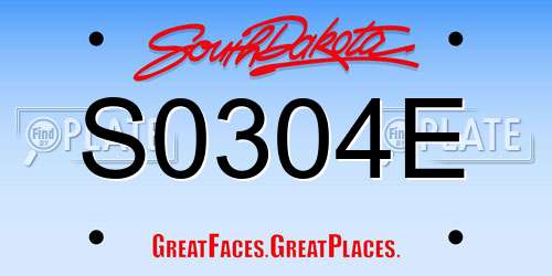 S0304E South Dakota License Plate