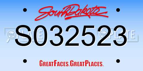 S032523 South Dakota License Plate