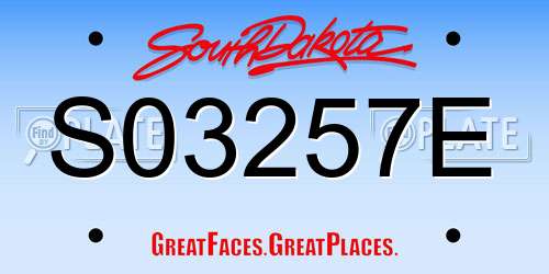 S03257E South Dakota License Plate