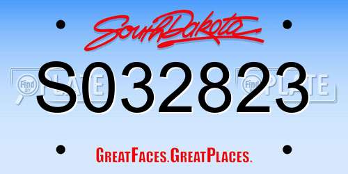 S032823 South Dakota License Plate