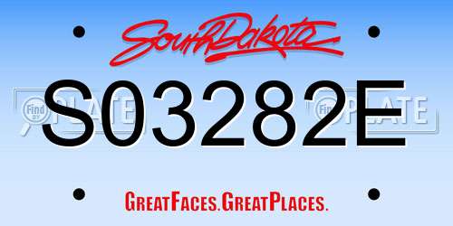 S03282E South Dakota License Plate
