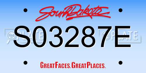 S03287E South Dakota License Plate