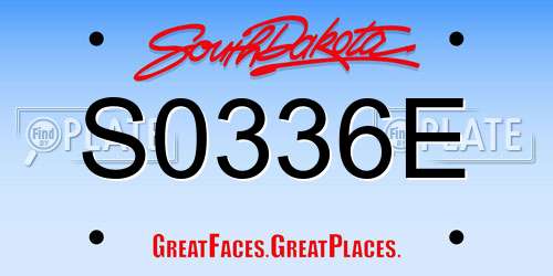 S0336E South Dakota License Plate