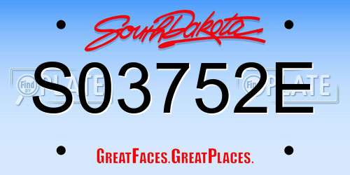 S03752E South Dakota License Plate