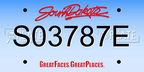 S03787E South Dakota License Plate