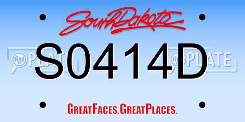 S0414D South Dakota License Plate