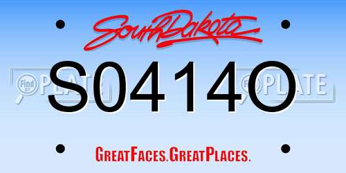S0414O South Dakota License Plate