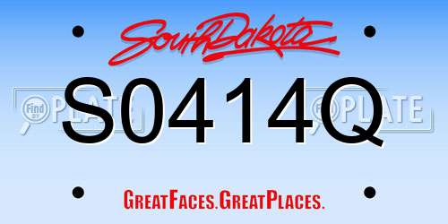S0414Q South Dakota License Plate