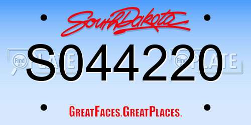 S044220 South Dakota License Plate