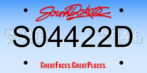S04422D South Dakota License Plate