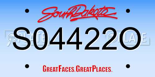 S04422O South Dakota License Plate