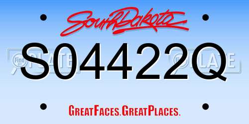 S04422Q South Dakota License Plate