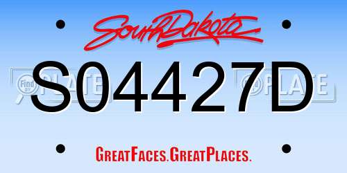 S04427D South Dakota License Plate