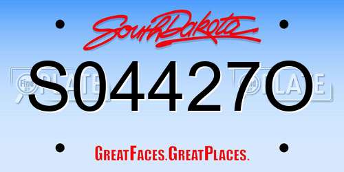 S04427O South Dakota License Plate