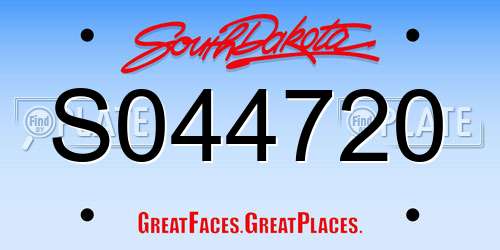 S044720 South Dakota License Plate