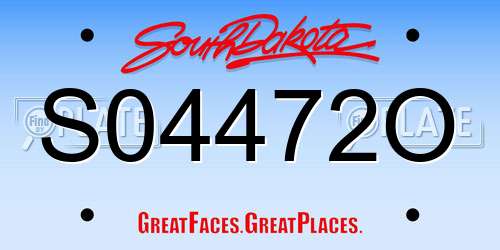 S04472O South Dakota License Plate