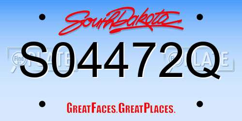 S04472Q South Dakota License Plate