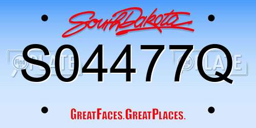 S04477Q South Dakota License Plate