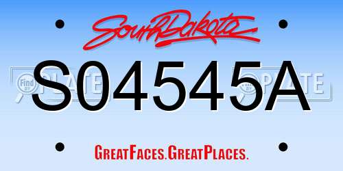 S04545A South Dakota License Plate