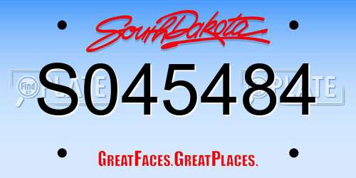 S045484 South Dakota License Plate