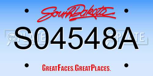 S04548A South Dakota License Plate