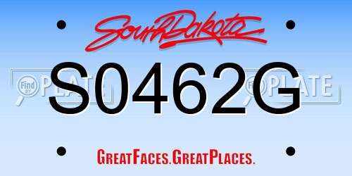 S0462G South Dakota License Plate