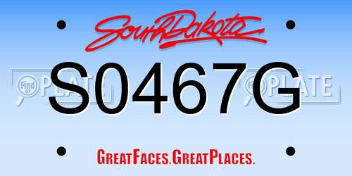 S0467G South Dakota License Plate