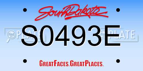 S0493E South Dakota License Plate