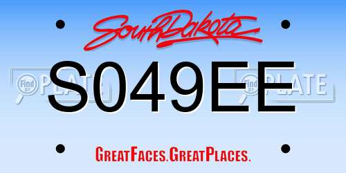 S049EE South Dakota License Plate
