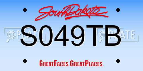 S049TB South Dakota License Plate