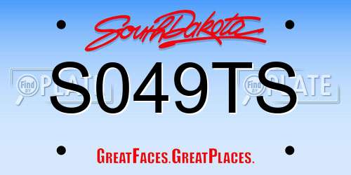 S049TS South Dakota License Plate