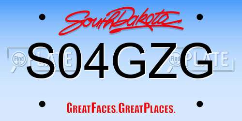 S04GZG South Dakota License Plate