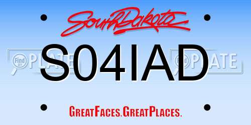 S04IAD South Dakota License Plate