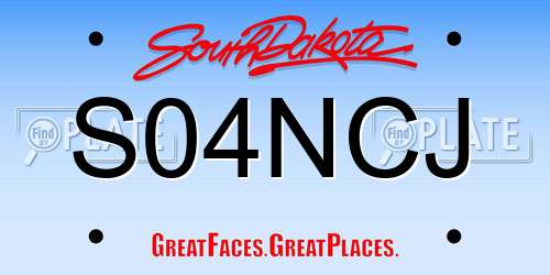 S04NCJ South Dakota License Plate