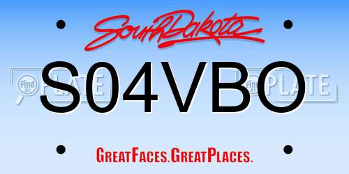 S04VBO South Dakota License Plate