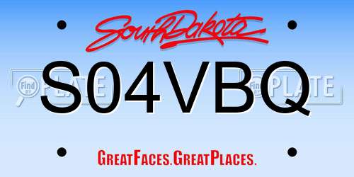 S04VBQ South Dakota License Plate