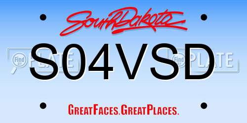 S04VSD South Dakota License Plate