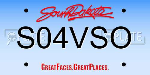 S04VSO South Dakota License Plate