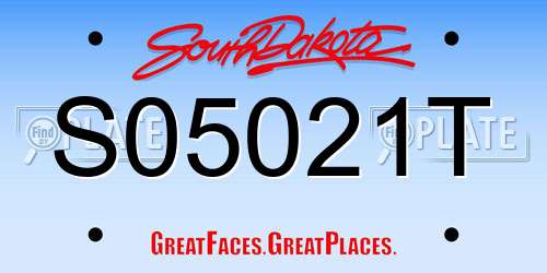 S05021T South Dakota License Plate