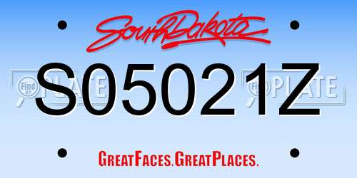 S05021Z South Dakota License Plate