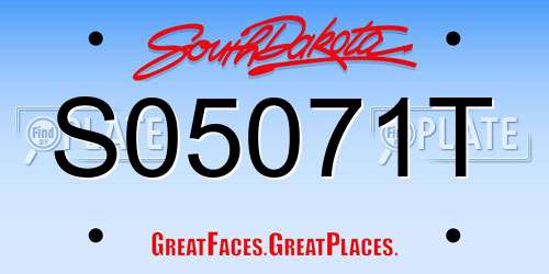 S05071T South Dakota License Plate